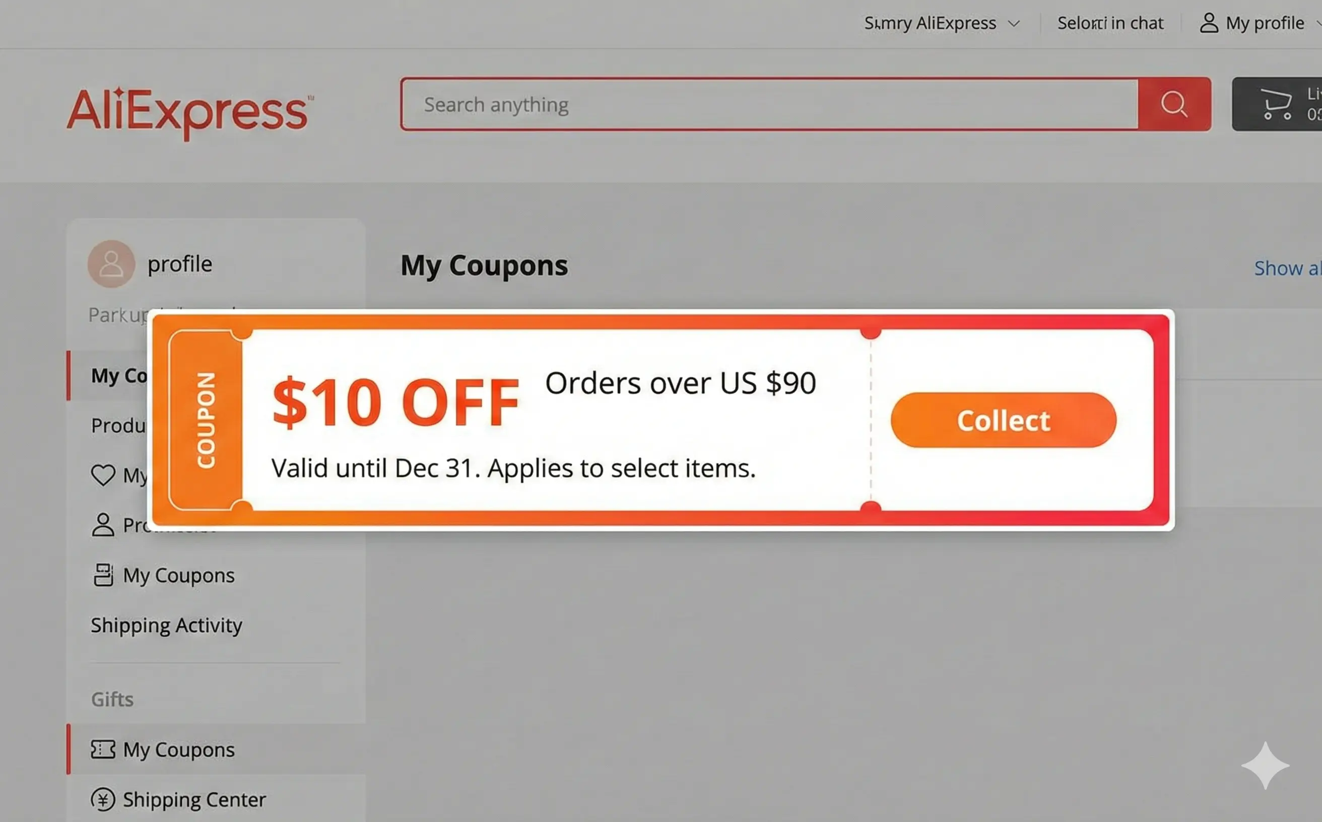 código de cupón para usar en aliexpress